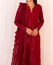 Faiza Faisal Maroon Lawn Suit- Pakistani Lawn Dress