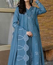 Faiza Faisal Dull Blue Khaddar Suit- Pakistani Winter Clothing