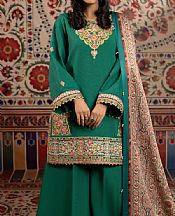 Faiza Faisal Teal Khaddar Suit- Pakistani Winter Dress