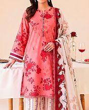 Light Salmon Pink Lawn Suit