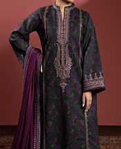 Faiza Faisal Black/Purple Khaddar Suit- Pakistani Winter Clothing