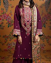 Faiza Faisal Egg Plant Khaddar Suit- Pakistani Winter Dress