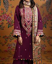 Faiza Faisal Egg Plant Khaddar Suit- Pakistani Winter Clothing