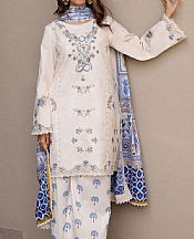 Faiza Faisal White Lawn Suit- Pakistani Designer Lawn Suits