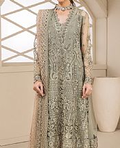 Farasha Pistachio Green Net Suit- Pakistani Designer Chiffon Suit