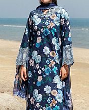 Farasha Navy Blue Lawn Suit- Pakistani Designer Lawn Suits