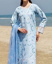 Farasha Light Blue Lawn Suit- Pakistani Designer Lawn Suits