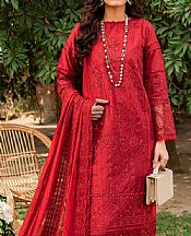 Farasha Cornell Red Lawn Suit- Pakistani Designer Lawn Suits