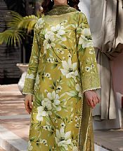 Farasha Light Olive Green Lawn Suit- Pakistani Lawn Dress