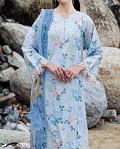Farasha Light Blue Lawn Suit- Pakistani Designer Lawn Suits