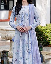 Farasha Off White/Lavender Lawn Suit- Pakistani Designer Lawn Suits