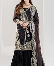 Farasha Black Chiffon Suit- Pakistani Designer Chiffon Suit