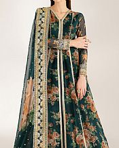 Farasha Teal Chiffon Suit- Pakistani Chiffon Dress