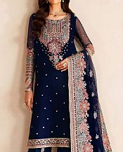 Farasha Blue Chiffon Suit- Pakistani Designer Chiffon Suit