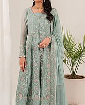 Farasha Light Turquoise Chiffon Suit- Pakistani Designer Chiffon Suit