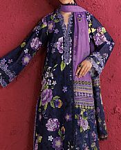 Dark Blue Lawn Suit