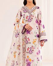 Farasha Ivory/Lilac Lawn Suit- Pakistani Designer Lawn Suits