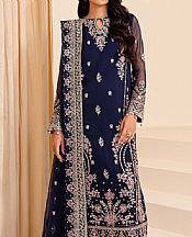 Farasha Navy Blue Chiffon Suit- Pakistani Chiffon Dress