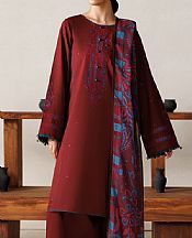Farasha Maroon Lawn Suit- Pakistani Lawn Dress