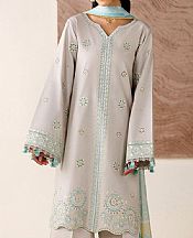 Farasha Light Grey Lawn Suit- Pakistani Designer Lawn Suits