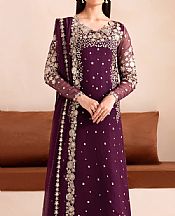 Farasha Grape Purple Chiffon Suit- Pakistani Chiffon Dress