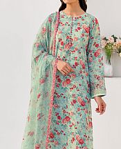 Farasha Pale Leaf/Blue Lawn Suit- Pakistani Lawn Dress