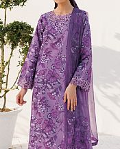 Farasha Dark Lilac Lawn Suit- Pakistani Designer Lawn Suits