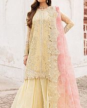Farasha Sand Gold Chiffon Suit- Pakistani Chiffon Dress
