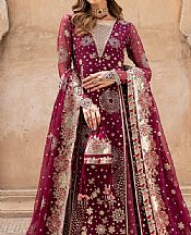 Farasha Dark Raspberry Chiffon Suit- Pakistani Designer Chiffon Suit