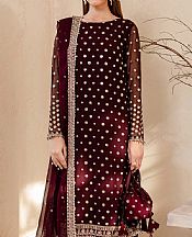 Farasha Maroon Chiffon Suit- Pakistani Designer Chiffon Suit