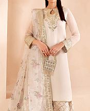 Farasha Off White Chiffon Suit- Pakistani Designer Chiffon Suit