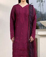 Farasha Wine Lawn Suit- Pakistani Designer Lawn Suits