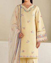 Farasha Cream Lawn Suit- Pakistani Designer Lawn Suits