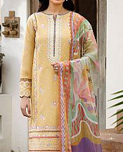 Farasha Sand Gold Lawn Suit- Pakistani Designer Lawn Suits
