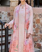 Farasha Light Peach Lawn Suit- Pakistani Designer Lawn Suits