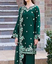 Farasha Bottle Green Lawn Suit- Pakistani Lawn Dress
