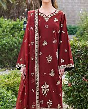 Farasha Maroon Lawn Suit- Pakistani Designer Lawn Suits