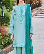 Farasha Cyan Opaque Lawn Suit- Pakistani Designer Lawn Suits