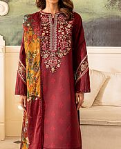 Farasha Maroon Lawn Suit- Pakistani Lawn Dress