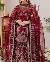 Farasha Crimson Net Suit- Pakistani Chiffon Dress