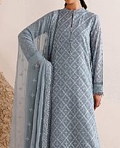 Farasha Slate Grey Chiffon Suit- Pakistani Designer Chiffon Suit