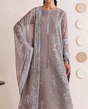 Farasha Dusty Grey Chiffon Suit- Pakistani Designer Chiffon Suit