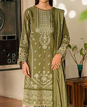 Farasha Olive Green Khaddar Suit- Pakistani Winter Dress
