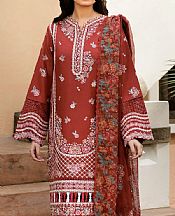 Farasha Pale Carmine Lawn Suit- Pakistani Designer Lawn Suits