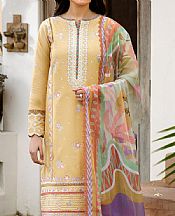 Farasha Sand Gold Lawn Suit- Pakistani Designer Lawn Suits