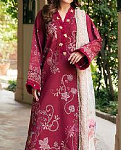Florent Vivid Burgundy Lawn Suit- Pakistani Designer Lawn Suits