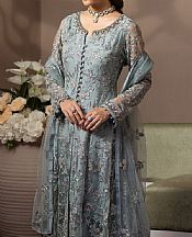 Flossie Regent Grey Net Suit- Pakistani Designer Chiffon Suit