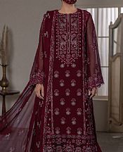 Flossie Wine Chiffon Suit- Pakistani Designer Chiffon Suit