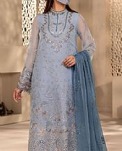 Flossie Cadet Blue Chiffon Suit- Pakistani Designer Chiffon Suit