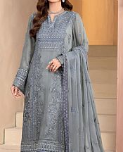 Flossie Slate Grey Chiffon Suit- Pakistani Designer Chiffon Suit